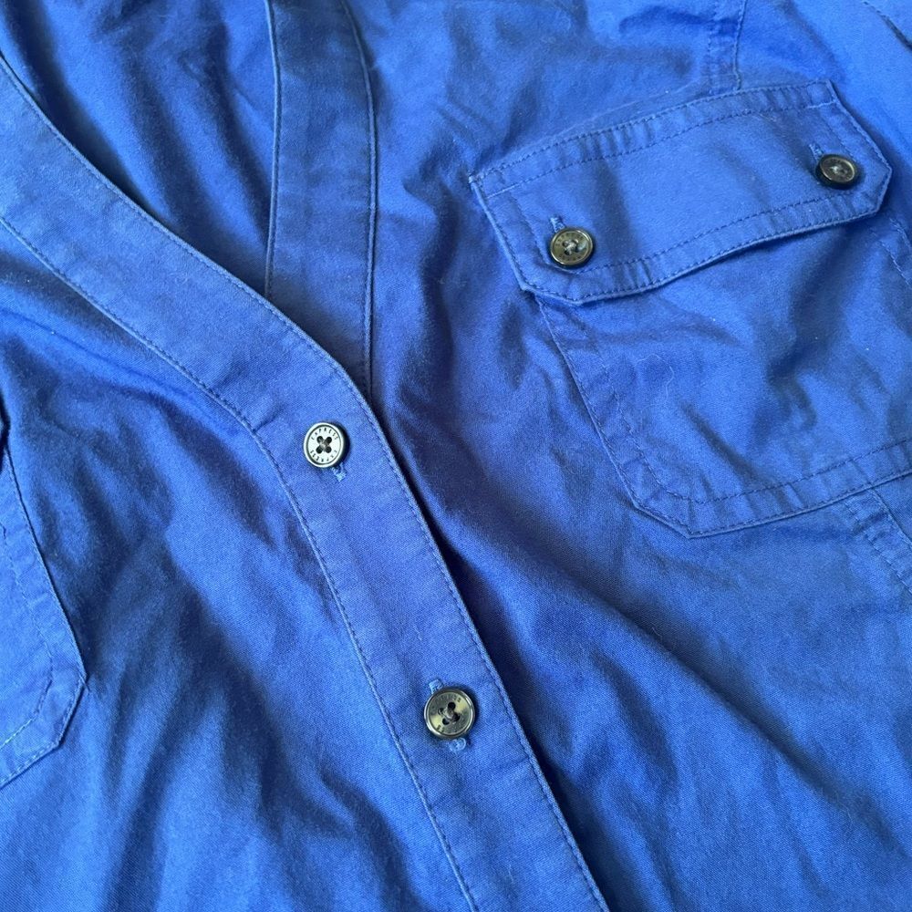 Express Design Studio Button Down Blue Size Small - image 4